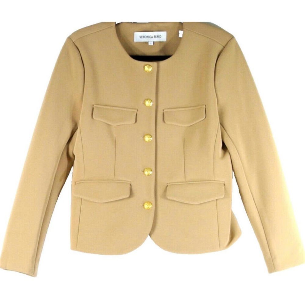 Veronica Beard Kensington Camel Blazer with Gold Buttons NWOT